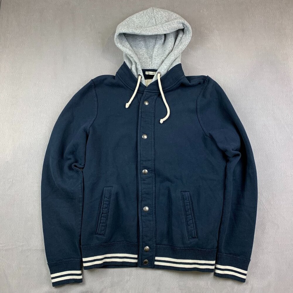Vintage Abercrombie & Fitch Mens Sweater XL Blue Hoodie Long Sleeve Varsity Y2K